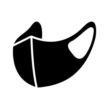 face mask accessory silhouette style vector illustration designのイラスト素材