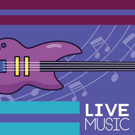 electric guitar live festival music poster vector illustrationのイラスト素材