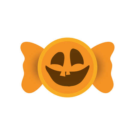 halloween sweet candy with face vector illustration designのイラスト素材