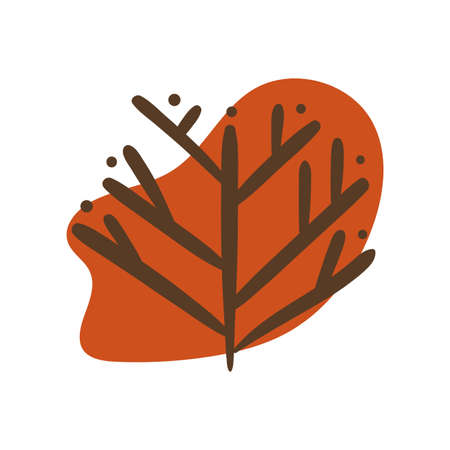 autumn tree boho block organic style vector illustration designのイラスト素材