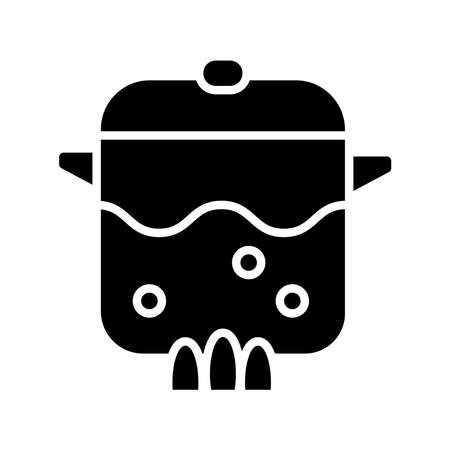 boil the water silhouette style icon vector illustration designのイラスト素材