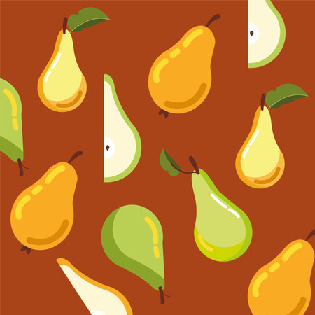 pattern pears fruits of autumn vector illustration design