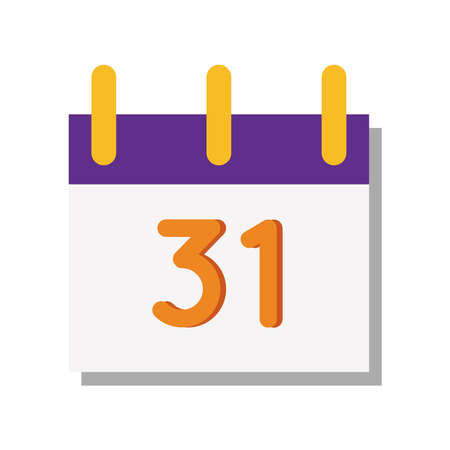 halloween calendar with 31 number flat style vector illustration designのイラスト素材