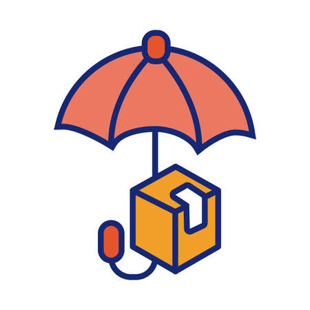 umbrella protection line and fill style vector illustration designのイラスト素材