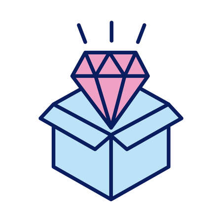 donation urn with diamond solidarity line and fill style vector illustration designのイラスト素材