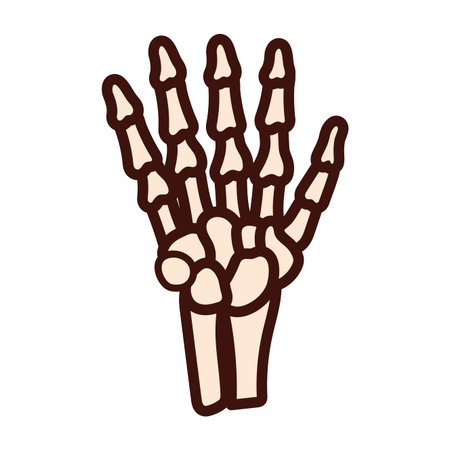 bones hand body human part flat style vector illustration designのイラスト素材