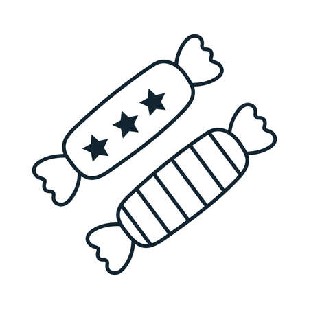 candies with usa flag line style icon vector illustration designのイラスト素材