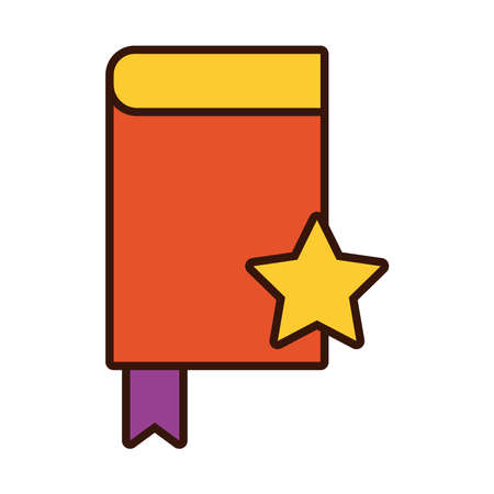 book school with star line and fill style icon vector illustration designのイラスト素材