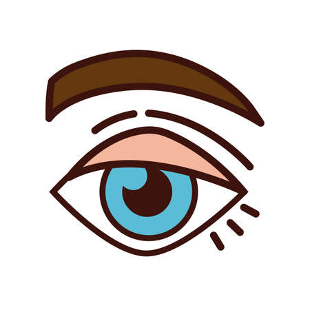view human sense line and fill style icon vector illustration designのイラスト素材
