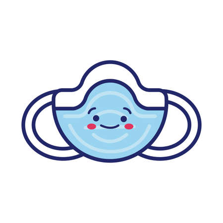 face mask accessory  and fill style vector illustration designのイラスト素材