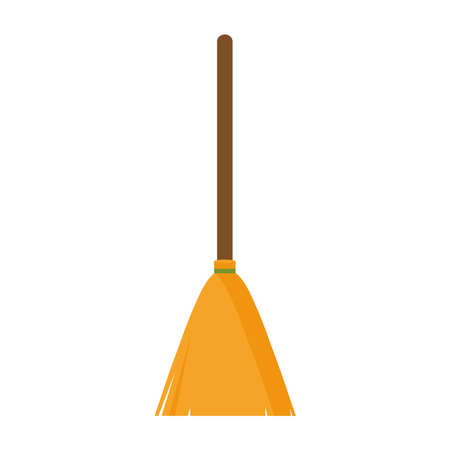 halloween witch broom design, happy holiday and scary theme Vector illustrationのイラスト素材