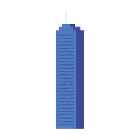 Blue building design, City architecture urban modern downtown contemporary metropolis exterior and construction theme Vector illustrationのイラスト素材
