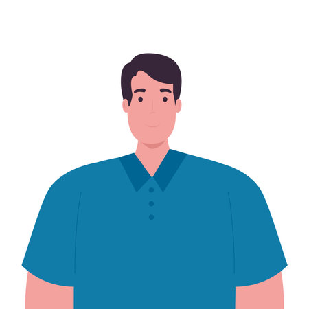 Plus size man cartoon design, Young model overweight fashion attractive adult style fashionable weight and curvy theme Vector illustrationのイラスト素材