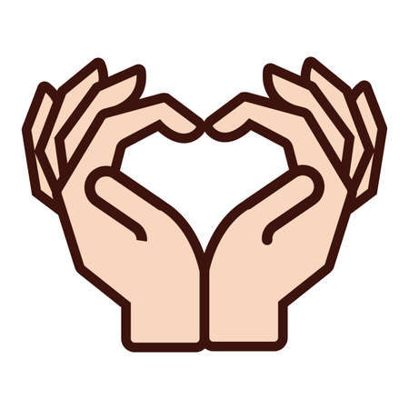 hands signal line and fill style icon vector illustration designのイラスト素材
