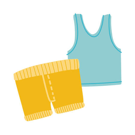 shirt and short flat style vector illustration designのイラスト素材