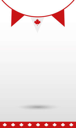 Canadian banner pennant design, Happy canada day holiday and national theme Vector illustrationのイラスト素材