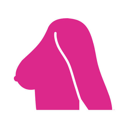 woman breast profile silhouette style icon vector illustration designのイラスト素材