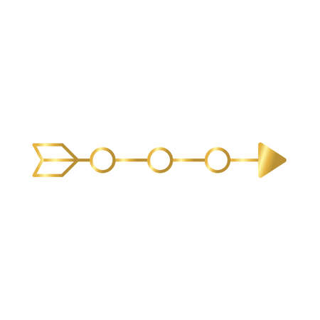 elegant arrow frame decoration golden gradient style icon vector illustration designのイラスト素材
