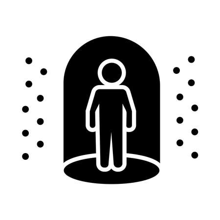 protection barrier around silhouette style icon vector illustration designのイラスト素材
