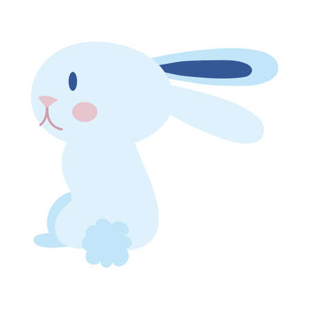 mid autumn cute rabbit flat style icon vector illustration designのイラスト素材