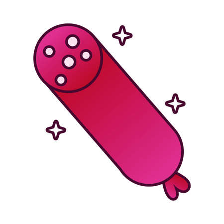 delicious sausage healthy food detailed style icon vector illustration designのイラスト素材
