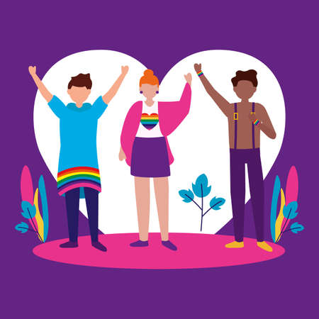People design, Lgtbiq march pride equality freedom love and community theme Vector illustrationのイラスト素材