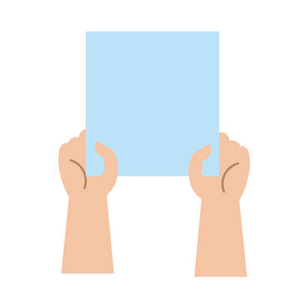hands humans with protest square banner flat style icon vector illustration designのイラスト素材