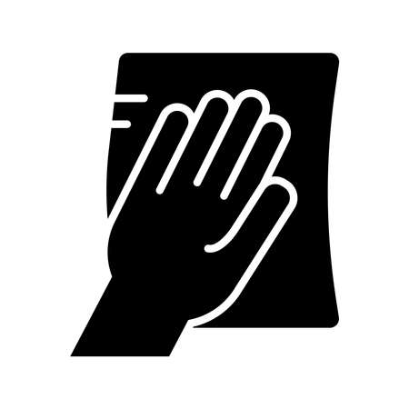 hand clean surfaces silhouette style icon vector illustration designのイラスト素材