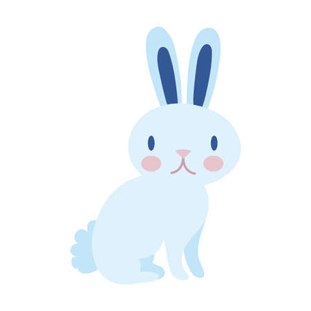 mid autumn cute rabbit flat style icon vector illustration designのイラスト素材