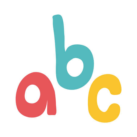 alphabet letters school flat style icon vector illustration designのイラスト素材