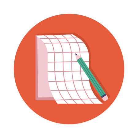note book with pencil block and flat style vector illustration designのイラスト素材