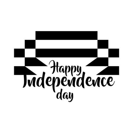 india independence day celebration with flag silhouette style vector illustration designのイラスト素材