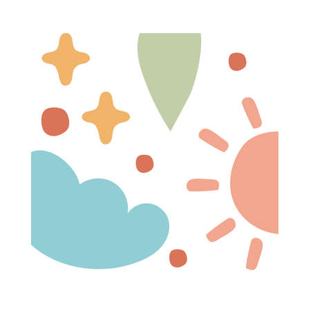 contemporary art work hand draw style icon vector illustration designのイラスト素材