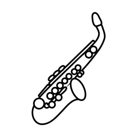saxophone musical instrument line style icon vector illustration designのイラスト素材