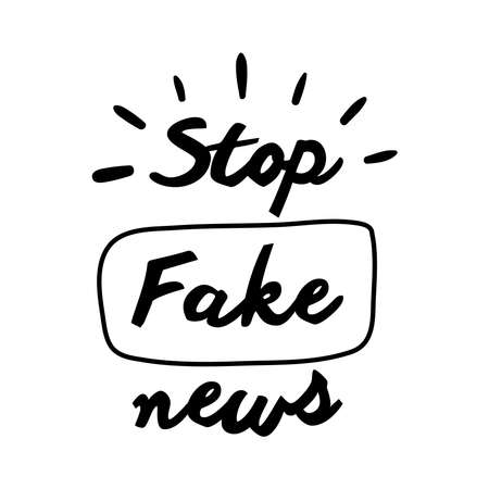 stop fake news campaign lettering line style vector illustration designのイラスト素材