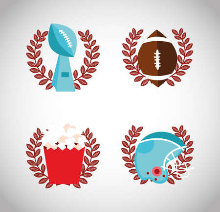 bundle of american football sport icons vector illustration designのイラスト素材