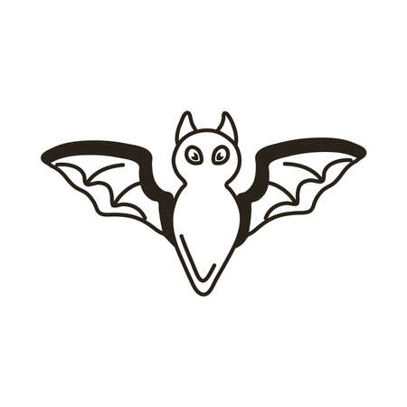 halloween bat flying line style icon vector illustration designのイラスト素材