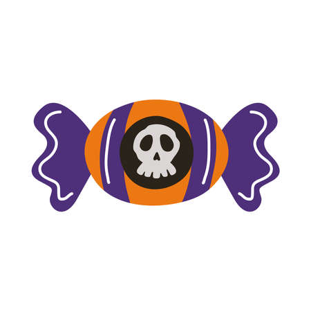 sweet candy halloween flat style icon vector illustration designのイラスト素材