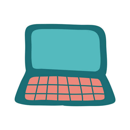 laptop computer flat style icon vector illustration designのイラスト素材