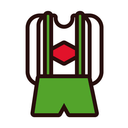 masculine costume oktoberfest line and fill style vector illustration designのイラスト素材