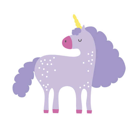 cute unicorn magical character hand draw style icon vector illustration designのイラスト素材