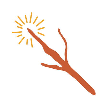 wand magic flat style icon vector illustration designのイラスト素材