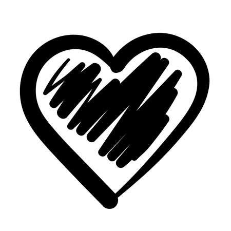 heart love painted work art silhouette style icon vector illustration designのイラスト素材