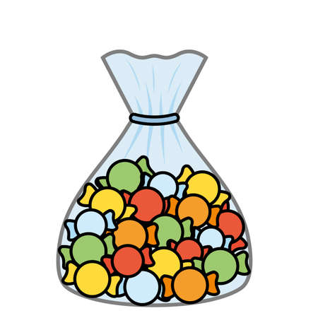 Sweet candies bag design, dessert food delicious sugar snack and tasty theme Vector illustrationのイラスト素材