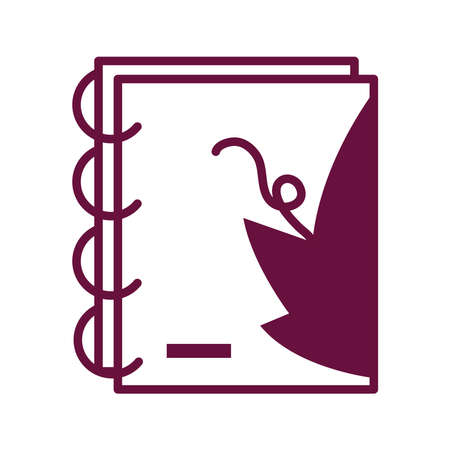 notebook with grapes leaf plant line style icon vector illustration designのイラスト素材