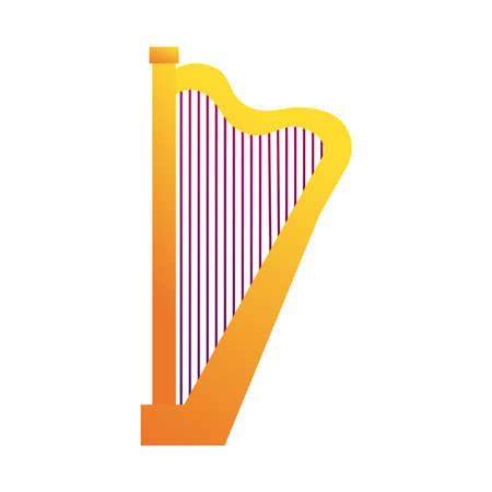 harp string instrument line and fill style icon vector illustration designのイラスト素材