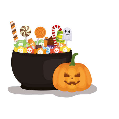 Candies design, Halloween holiday horror scary celebration autumn dark and party theme Vector illustrationのイラスト素材