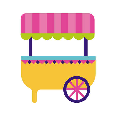 fair kiosk cart flat style icon vector illustration designのイラスト素材