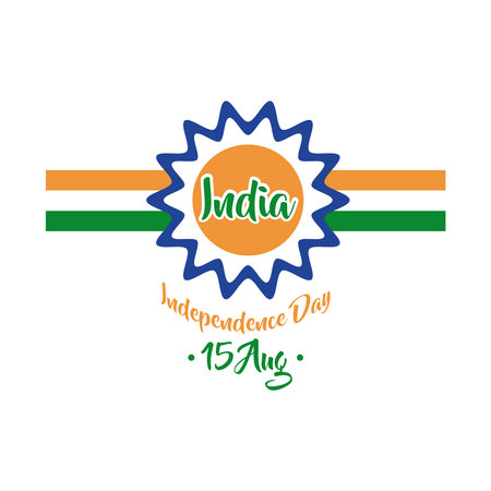 india independence day celebration with lace flat style vector illustration design