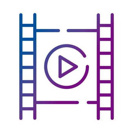 tape film with play button video content gradient style icon vector illustration designのイラスト素材